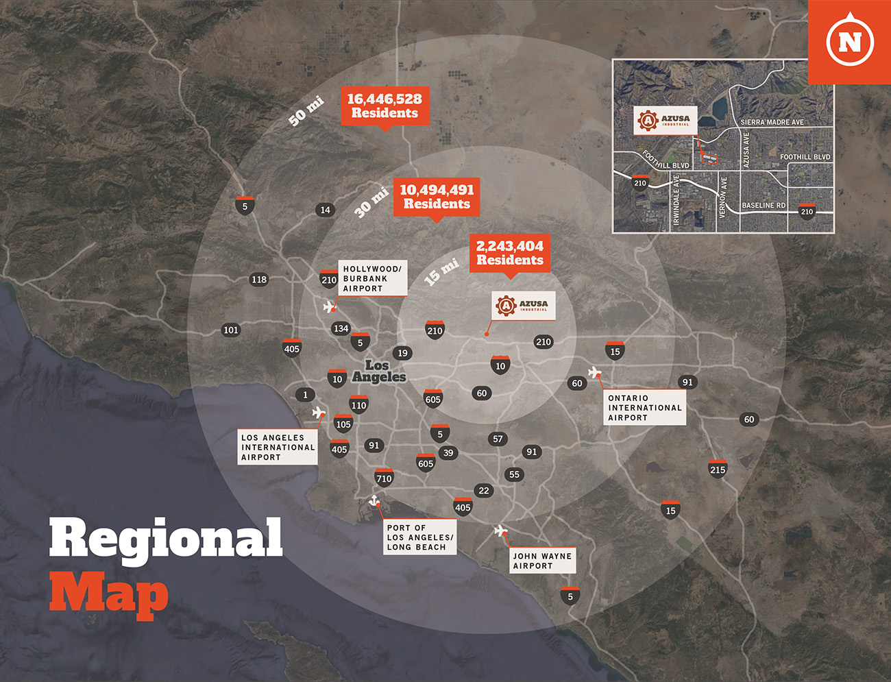 Azusa Industrial Regional Map